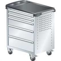 Lista - Carrinho cinza claro 894x525x928 com 5 gavetas 40kg,