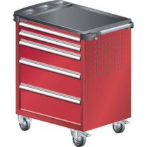 Lista - Carrinho vermelho rubi 894x525x928 com 5 gavetas 40kg,