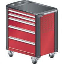 Lista - Carrinho vermelho rubi 894x525x928 com 5 gavetas 40kg,