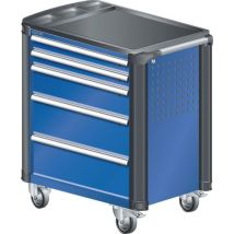 Lista - Carrinho azul segurança 894x525x928 com 5 gavetas 40kg,