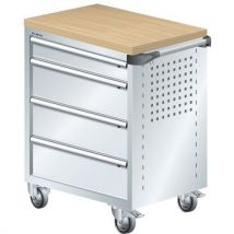 Lista - Carrinho cinza claro 894x525x928 com 4 gavetas 40kg,