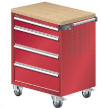 Lista - Carrinho vermelho rubi894x525x928 com 4 gavetas 40kg,