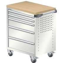 Lista - Carrinho branco cinza 894x525x928 com 5 gavetas 40kg,