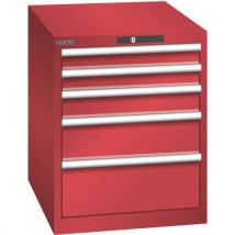 Lista - Armário vermelho 564x725x700 com 5 gavetas 75kg,