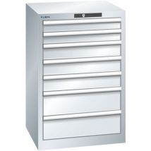 Lista - Armário cinza claro 564x572x850 com 7 gavetas 75kg,