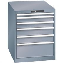 Lista - Armários de gavetas cinza 564x725x700 com 6 gavetas 75kg,