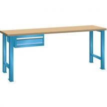 Lista - Bancada de trabalho azul claro 2000x800x850 capacidade 500kg e 1 gavetas 75kg,