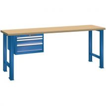 Lista - Bancada de trabalho azul gent. 1500x800x850 capacidade 800kg e 3 gavetas 75kg,
