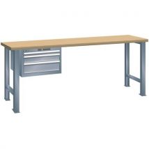 Lista - Bancada de trabalho cinza 2000x750x840 capacidade 360kg e 3 gavetas 75kg,