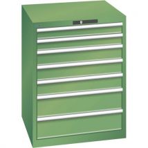 Lista - Armário verde 717x725x850 com 7 gavetas 75kg,