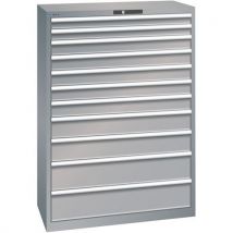 Lista - Armário cinza pombo 1023x572x1450 com 11 gavetas 75kg,
