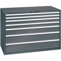 Lista - Armário preto 1431x725x1000 com 7 gavetas 200kg,