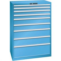 Lista - Armário azul claro 1023x725x1450 com 9 gavetas 200kg,