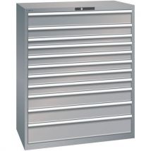 Lista - Armário cinza pombo 1193x725x1450 com 11 gavetas 200kg,