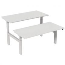 Secretária reta, elétrica e ergonómica com 2 lugares Bench - Kelli