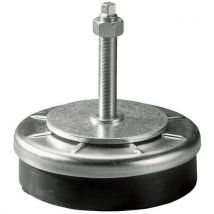 Suporte Antivibrações 1 Haste Roscada Base 120mm Borracha Aço Carga 1000kg Altura Ajustável