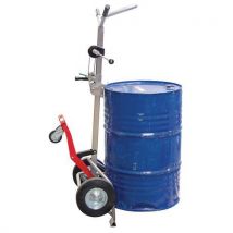 Transportador em aço para bidões - 350 kg - Roda em borracha