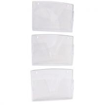 3 Unidades de Cestos de parede - transparente - Manutan