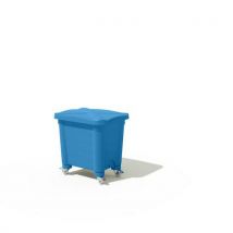 EMP - Caixa de armazém com tampa e rodízios – 200 l – azul,