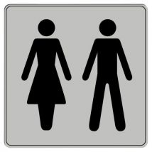 Pictograma em poliestireno ISO 7001 - Sanitários para homens/senhoras