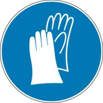 Painel de obrigação - "Uso de luvas de segurança obrigatório" - Rígido
