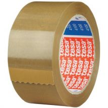 Tesa - Fita Adesiva PVC Castanha 50mm x 66m - 65μm Espessura - Ideal para Fechar Embalagens Grandes