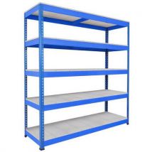 Estante de Arquivos Rapid 1 - 1980x2440x915mm - 5 Prateleiras Metálicas Azuis - Carga 150kg/Prateleira - Manutan Expert