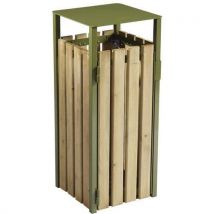 Rossignol Pro - Caixote lixo 110 l eden madeira – verde-azeitona – ral 6003,