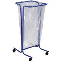 Rossignol Pro - Suporte para saco de 110 l tubag com rodízios azul-ultramar,