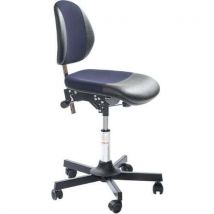 Global Professional Seating - Cadeira oficina duo-couro sint.-tecido 3d-meiaalt.-azul,