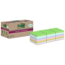 Post-it - Notas super sticky recicl. 76 x 76 mm 14 + 4 blocos sort.,