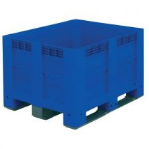 PEAD Reciclável - Caixa-palete Azul 1200x1000x760mm - Uso Alimentar - 600L 500kg Carga Máx - Schoeller Allibert
