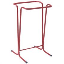 Mottez - Suporte para sacos de lixo fixo com tubo de aço vermelho – 100-110 litros,