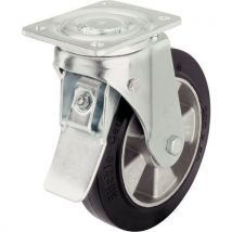 Rodízio giratório com placa e travão - Capacidade de carga de 180 a 550 kg - Grande durabilidade