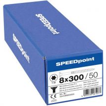 Speedpoint - 50 parafusos escareados tx de rosca parcial 8x300,