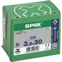Parafusos Cabeça Escareada Pozidriv Wirox - Uso Interior Madeira - 200 Peças Ø 3,5x30mm - Spax