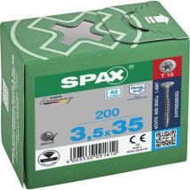 Spax - 200 parafusos universais para encastre tx aço a2 rosca parcial 3,5x35,