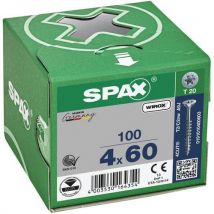 Parafusos Cabeça Escareada T-Star Plus Ø 4x50mm - Uso Interior/Exterior - Aço Inox - 100 Peças - Spax