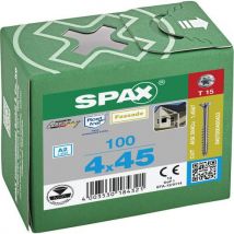 Spax - 100 parafusos para painel frontal encastrado t-star plus inoxidáveis ø 4x45,