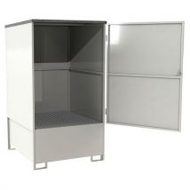 Caixa de Retenção Metálica 1 GRV - 1000 L - Branco - 10 Anos Garantia - Manutan Expert