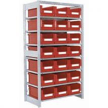 Estante com prateleiras e caixas de arrumação de bico SK