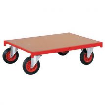 Plataforma móvel em madeira - rodas retangulares - capacidade de 500 kg - FIMM