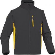 Casaco softshell com mangas amovíveis MYSEN2 - cinzento/amarelo