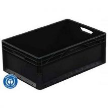 Bekuplast - Caixa norma europeia preta polip. Reciclado – 600x400x220 mm,