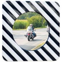 Dancop - Espelho de aglomerado em inox ø60 cm, fixação de 4 pontos,