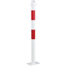 Crash Stop - Poste de fixação com placa, ilhós, ø60, vermelho-branco,