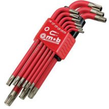 MOB - Conjunto de 9 chaves macho tamper torx com íman,