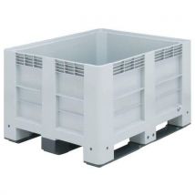 Schoeller Allibert - Caixa-palete com 3 sapatas 1200x1000x760 mm cinza,