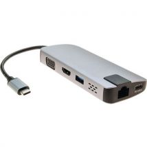 CUC - Mini est. Acop. Usb 3.1 tipo c hdmi 4k-vga-lan-hub, car. Usb,