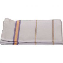 Pano de Algodão - Conjunto de 12 - 80x60cm - Branco/Amarelo - Absorvente e Durável - Matfer